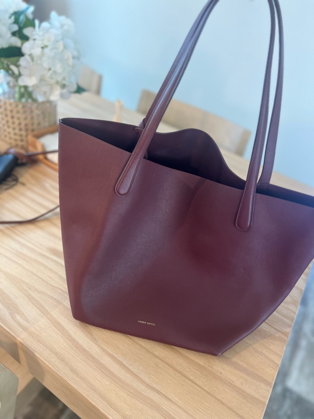 Mansur Gavriel Burgundy Leather Tote